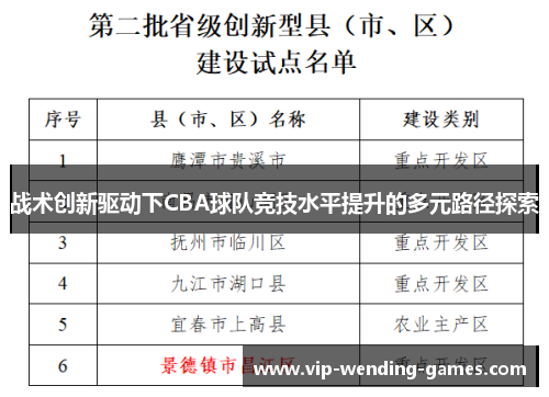 战术创新驱动下CBA球队竞技水平提升的多元路径探索