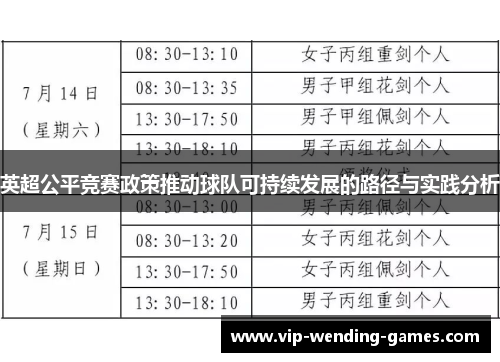英超公平竞赛政策推动球队可持续发展的路径与实践分析
